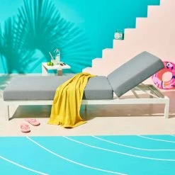 Oviala Bains De Soleil Et Chaises Longues Bain De Soleil En Aluminium Blanc -Fauteuils de jardin Soldes Boutique bain de soleil en aluminium blanc 3