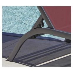 Ozalide Bains De Soleil Et Chaises Longues Bain De Soleil En Aluminium Bordeaux -Fauteuils de jardin Soldes Boutique bain de soleil en aluminium bordeaux 2