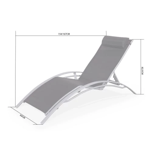 Alice's Garden Bains De Soleil Et Chaises Longues Bain De Soleil En Aluminium Et Textilène Taupe Et Blanc 7 Alice's Garden Bains De Soleil Et Chaises Longues Bain De Soleil En Aluminium Et Textilène Taupe Et Blanc – Image 5