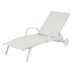 Maisons Du Monde Bains De Soleil Et Chaises Longues Bain De Soleil En Aluminium Et Toile Plastifiée Blancs -Fauteuils de jardin Soldes Boutique bain de soleil en aluminium et toile plastifiee blancs solar 1000 6 1 219187 2 2