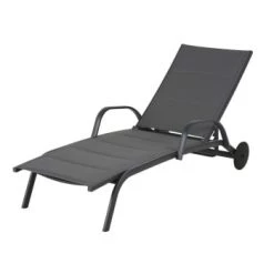 Maisons Du Monde Bains De Soleil Et Chaises Longues Bain De Soleil En Aluminium Et Toile Plastifiée Taupe -Fauteuils de jardin Soldes Boutique bain de soleil en aluminium et toile plastifiee gris anthracite solar 1000 4 40 219185 2