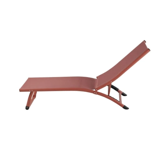 Maisons Du Monde Bains De Soleil Et Chaises Longues Bain De Soleil En Aluminium Et Toile Plastifiée Terracotta 4 Maisons Du Monde Bains De Soleil Et Chaises Longues Bain De Soleil En Aluminium Et Toile Plastifiée Terracotta – Image 2