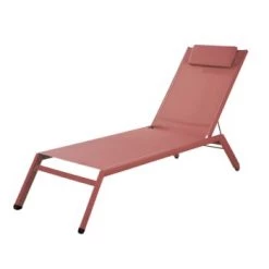 Maisons Du Monde Bains De Soleil Et Chaises Longues Bain De Soleil En Aluminium Et Toile Plastifiée Gris -Fauteuils de jardin Soldes Boutique bain de soleil en aluminium et toile plastifiee terracotta yuzu 1000 11 27 198877 1