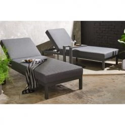 Oviala Bains De Soleil Et Chaises Longues Bain De Soleil En Aluminium Gris -Fauteuils de jardin Soldes Boutique bain de soleil en aluminium gris 2