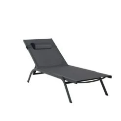 Ozalide Bains De Soleil Et Chaises Longues Bain De Soleil En Aluminium Gris Anthracite -Fauteuils de jardin Soldes Boutique bain de soleil en aluminium gris anthracite 2
