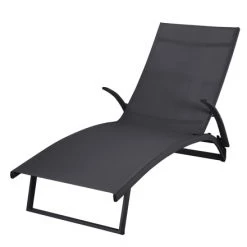 Ozalide Bains De Soleil Et Chaises Longues Bain De Soleil En Aluminium Gris Anthracite