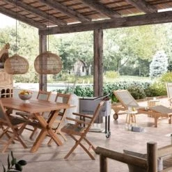 MOYCOR Bains De Soleil Et Chaises Longues Bain De Soleil En Bois De Teck Beige Et Screen Gris -Fauteuils de jardin Soldes Boutique bain de soleil en bois de teck beige et screen gris 1