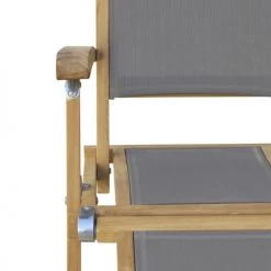 MOYCOR Bains De Soleil Et Chaises Longues Bain De Soleil En Bois De Teck Beige Et Screen Gris -Fauteuils de jardin Soldes Boutique bain de soleil en bois de teck beige et screen gris 4