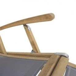 MOYCOR Bains De Soleil Et Chaises Longues Bain De Soleil En Bois De Teck Beige Et Screen Gris -Fauteuils de jardin Soldes Boutique bain de soleil en bois de teck beige et screen gris 5