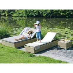 Maisons Du Monde Bains De Soleil Et Chaises Longues Bain De Soleil En Résine Tressée -Fauteuils de jardin Soldes Boutique bain de soleil en resine tressee 1000 8 34 111103 4