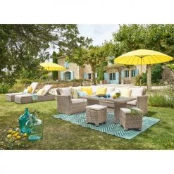 Maisons Du Monde Bains De Soleil Et Chaises Longues Bain De Soleil En Résine Tressée Beige Et Coussin écru -Fauteuils de jardin Soldes Boutique bain de soleil en resine tressee beige et coussin ecru 1000 2 12 164545 10