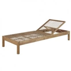 Maisons Du Monde Bains De Soleil Et Chaises Longues Bain De Soleil En Résine Tressée Et Toile Taupe Clair -Fauteuils de jardin Soldes Boutique bain de soleil en resine tressee et toile taupe clair 1000 12 39 186876 5