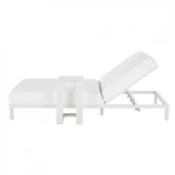 Maisons Du Monde Bains De Soleil Et Chaises Longues Bain De Soleil En Textile Enduit Blanc Avec Tablette En Aluminium -Fauteuils de jardin Soldes Boutique bain de soleil en textile enduit blanc avec tablette en aluminium 1000 7 3 198074 2