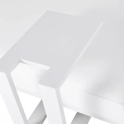 Maisons Du Monde Bains De Soleil Et Chaises Longues Bain De Soleil En Textile Enduit Blanc Avec Tablette En Aluminium -Fauteuils de jardin Soldes Boutique bain de soleil en textile enduit blanc avec tablette en aluminium 1000 7 3 198074 3