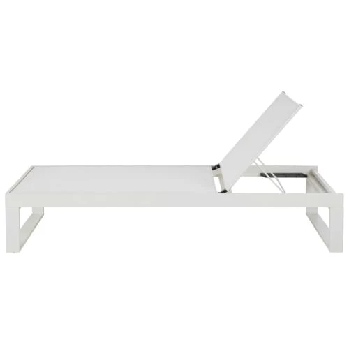 Maisons Du Monde Bains De Soleil Et Chaises Longues Bain De Soleil En Toile Plastifiée Et Aluminium Blancs 4 Maisons Du Monde Bains De Soleil Et Chaises Longues Bain De Soleil En Toile Plastifiée Et Aluminium Blancs – Image 2