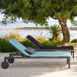 Maisons Du Monde Bains De Soleil Et Chaises Longues Bain De Soleil En Toile Plastifiée Gris Anthracite -Fauteuils de jardin Soldes Boutique bain de soleil en toile plastifiee gris anthracite 1000 11 18 155408 6