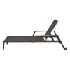 Maisons Du Monde Bains De Soleil Et Chaises Longues Bain De Soleil En Toile Plastifiée Gris Anthracite Et Bois De Teck Massif à Roulettes -Fauteuils de jardin Soldes Boutique bain de soleil en toile plastifiee gris anthracite et bois de teck massif a roulettes 1000 9 20 218714 2