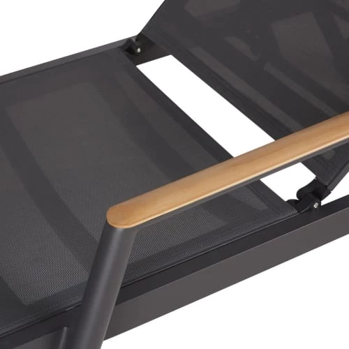 Maisons Du Monde Bains De Soleil Et Chaises Longues Bain De Soleil En Toile Plastifiée Gris Anthracite Et Bois De Teck Massif à Roulettes 8 Maisons Du Monde Bains De Soleil Et Chaises Longues Bain De Soleil En Toile Plastifiée Gris Anthracite Et Bois De Teck Massif à Roulettes – Image 6