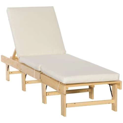Outsunny Bains De Soleil Et Chaises Longues Bain De Soleil Inclinable Avec Matelas Rembourré Sapin Polyester Beige 3 Outsunny Bains De Soleil Et Chaises Longues Bain De Soleil Inclinable Avec Matelas Rembourré Sapin Polyester Beige
