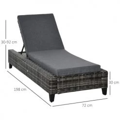 Outsunny Bains De Soleil Et Chaises Longues Bain De Soleil Inclinable Grand Confort En Résine Avec Matelas Gris 10 Outsunny Bains De Soleil Et Chaises Longues Bain De Soleil Inclinable Grand Confort En Résine Avec Matelas Gris -Fauteuils de jardin Soldes Boutique bain de soleil inclinable grand confort en resine avec matelas gris 2