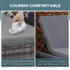 Outsunny Bains De Soleil Et Chaises Longues Bain De Soleil Inclinable Grand Confort En Résine Avec Matelas Gris 13 Outsunny Bains De Soleil Et Chaises Longues Bain De Soleil Inclinable Grand Confort En Résine Avec Matelas Gris -Fauteuils de jardin Soldes Boutique bain de soleil inclinable grand confort en resine avec matelas gris 5