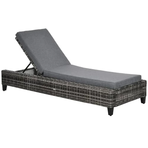 Outsunny Bains De Soleil Et Chaises Longues Bain De Soleil Inclinable Grand Confort En Résine Avec Matelas Gris 3 Outsunny Bains De Soleil Et Chaises Longues Bain De Soleil Inclinable Grand Confort En Résine Avec Matelas Gris