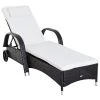 Outsunny Bains De Soleil Et Chaises Longues Bain De Soleil Inclinaison Réglable Matelas Résine Brun Foncé -Fauteuils de jardin Soldes Boutique bain de soleil inclinaison reglable matelas resine brun fonce