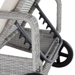 Tectake Bains De Soleil Et Chaises Longues Bain De Soleil Métal 6 Positions Avec Roulettes Gris Clair -Fauteuils de jardin Soldes Boutique bain de soleil metal 6 positions avec roulettes gris clair 4