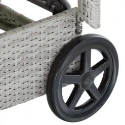 Tectake Bains De Soleil Et Chaises Longues Bain De Soleil Métal 6 Positions Avec Roulettes Gris Clair -Fauteuils de jardin Soldes Boutique bain de soleil metal 6 positions avec roulettes gris clair 5