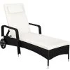 Tectake Bains De Soleil Et Chaises Longues Bain De Soleil Métal 6 Positions Avec Roulettes Noir -Fauteuils de jardin Soldes Boutique bain de soleil metal 6 positions avec roulettes noir