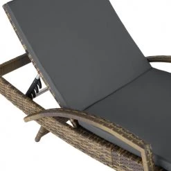 Tectake Bains De Soleil Et Chaises Longues Bain De Soleil OCEANE 5 Positions Cadre En Aluminium Marron Naturel -Fauteuils de jardin Soldes Boutique bain de soleil oceane 5 positions cadre en aluminium marron naturel 2