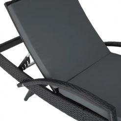 Tectake Bains De Soleil Et Chaises Longues Bain De Soleil OCEANE 5 Positions Cadre En Aluminium Noir -Fauteuils de jardin Soldes Boutique bain de soleil oceane 5 positions cadre en aluminium noir 2