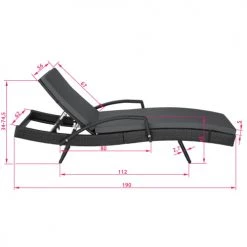 Tectake Bains De Soleil Et Chaises Longues Bain De Soleil OCEANE 5 Positions Cadre En Aluminium Noir -Fauteuils de jardin Soldes Boutique bain de soleil oceane 5 positions cadre en aluminium noir 5