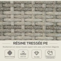 Outsunny Bains De Soleil Et Chaises Longues Bain De Soleil Pliable Inclinaison Réglable Matelas Gris Chiné -Fauteuils de jardin Soldes Boutique bain de soleil pliable inclinaison reglable matelas gris chine 5