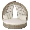 Maisons Du Monde Bains De Soleil Et Chaises Longues Bain De Soleil Rond 2 Places En Résine Et Coussins Blancs -Fauteuils de jardin Soldes Boutique bain de soleil rond 2 places en resine et coussins blancs 1000 16 36 198763 1