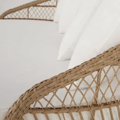 Maisons Du Monde Bains De Soleil Et Chaises Longues Bain De Soleil Suspendu Double En Résine Tressée Imitation Rotin Et Coussins Blancs 5 Maisons Du Monde Bains De Soleil Et Chaises Longues Bain De Soleil Suspendu Double En Résine Tressée Imitation Rotin Et Coussins Blancs – Image 3