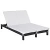 Outsunny Bains De Soleil Et Chaises Longues Bain De Soleil Transat 2 Places Grand Confort Matelas Inclus