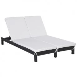 Outsunny Bains De Soleil Et Chaises Longues Bain De Soleil Transat 2 Places Grand Confort Matelas Inclus