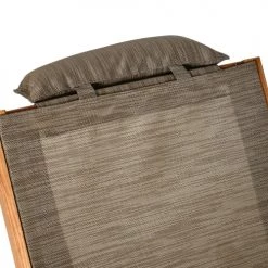 Outsunny Bains De Soleil Et Chaises Longues Bain De Soleil Transat Réglable Style Colonial Pin Textilène Marron -Fauteuils de jardin Soldes Boutique bain de soleil transat reglable style colonial pin textilene marron 4