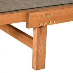 Outsunny Bains De Soleil Et Chaises Longues Bain De Soleil Transat Réglable Style Colonial Pin Textilène Marron -Fauteuils de jardin Soldes Boutique bain de soleil transat reglable style colonial pin textilene marron 5