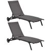Proloisirs Bains De Soleil Et Chaises Longues Bains De Soleil En Aluminium Gris Celio (Lot De 2) -Fauteuils de jardin Soldes Boutique bains de soleil en aluminium gris celio lot de 2