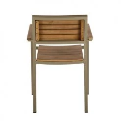 Maisons Du Monde Fauteuils De Jardin Chaise Avec Accoudoirs De Jardin En Acacia Massif Coloris Imitation Teck Et Aluminium Vert Kaki -Fauteuils de jardin Soldes Boutique chaise avec accoudoirs de jardin en acacia massif coloris imitation teck et aluminium vert kaki 1000 13 17 208994 3