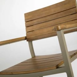 Maisons Du Monde Fauteuils De Jardin Chaise Avec Accoudoirs De Jardin En Acacia Massif Coloris Imitation Teck Et Aluminium Vert Kaki -Fauteuils de jardin Soldes Boutique chaise avec accoudoirs de jardin en acacia massif coloris imitation teck et aluminium vert kaki 1000 13 17 208994 4