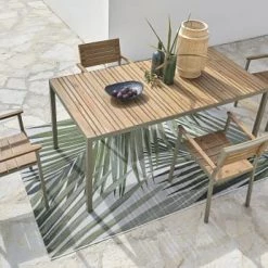 Maisons Du Monde Fauteuils De Jardin Chaise Avec Accoudoirs De Jardin En Acacia Massif Coloris Imitation Teck Et Aluminium Vert Kaki -Fauteuils de jardin Soldes Boutique chaise avec accoudoirs de jardin en acacia massif coloris imitation teck et aluminium vert kaki 1000 13 17 208994 5