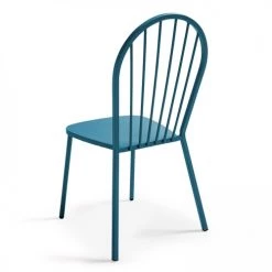 Oviala Chaises De Jardin Chaise Bistrot En Métal Bleu Pacific -Fauteuils de jardin Soldes Boutique chaise bistrot en metal bleu pacific 4