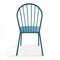 Oviala Chaises De Jardin Chaise Bistrot En Métal Bleu Pacific -Fauteuils de jardin Soldes Boutique chaise bistrot en metal bleu pacific 5
