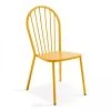 Oviala Chaises De Jardin Chaise Bistrot En Métal Jaune -Fauteuils de jardin Soldes Boutique chaise bistrot en metal jaune