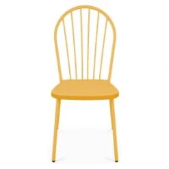 Oviala Chaises De Jardin Chaise Bistrot En Métal Jaune -Fauteuils de jardin Soldes Boutique chaise bistrot en metal jaune 3