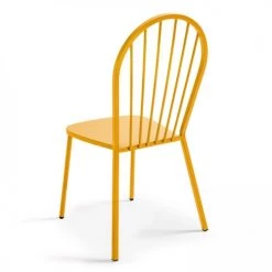 Oviala Chaises De Jardin Chaise Bistrot En Métal Jaune -Fauteuils de jardin Soldes Boutique chaise bistrot en metal jaune 4