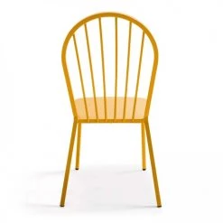 Oviala Chaises De Jardin Chaise Bistrot En Métal Jaune -Fauteuils de jardin Soldes Boutique chaise bistrot en metal jaune 5